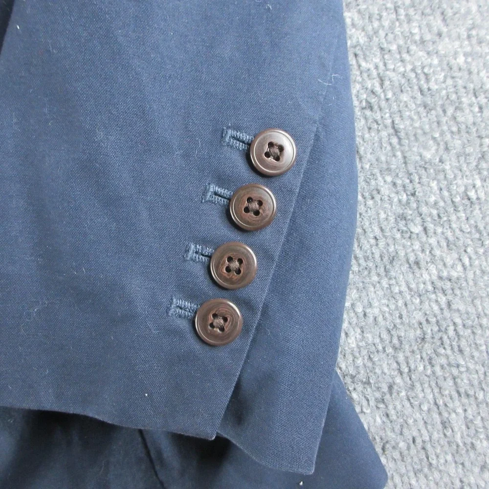L.L. Bean Blazer Mens 42 Blue Cotton Sport Coat 3 Button Utility Jacket